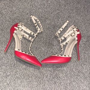 COPY - Red rock stud pointy toe heels